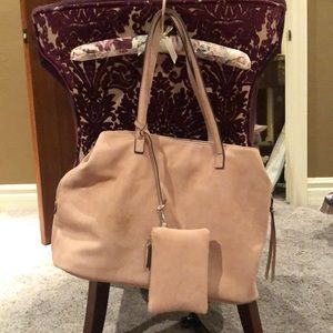 Free People dusty pink shoulder bag w/clutch